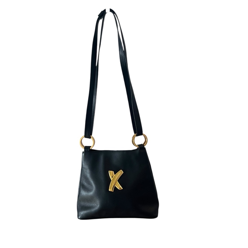 Paloma Picasso Black Convertible Shoulder/Crossbody Bag with Goldtone Details - Picture 3 of 9